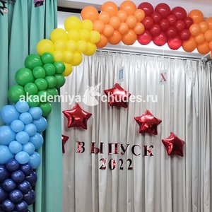 Плоская гирлянда из воздушных шаров пастель/металлик