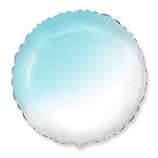 Фольгированный шар Круг Бело-голубой градиент