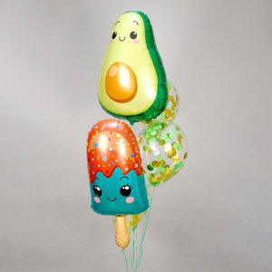 "Тропическое мороженое" фонтан из 5 воздушных шаров