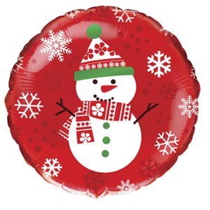 Фольгированный шар "Круг Снеговик"