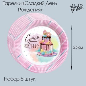 Тарелки "Сладкий День Рождения"