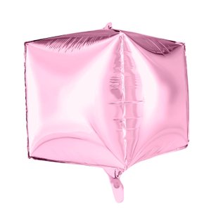 Фольгированный шар "Куб 3D Розовый"