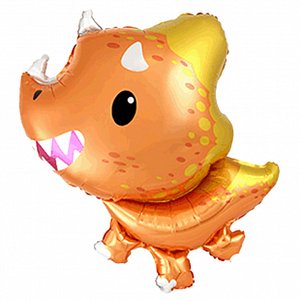 Фольгированный шар "Дино трицерапторс оранжевый"