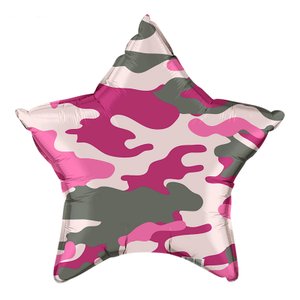 Фольгированный шар "Камуфляж розовый"