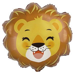 «Лев голова» мини, фольгированный шар на палочке (воздух)