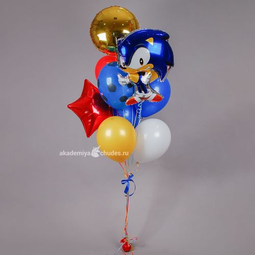 Основное изображение товара "Супер Ёжик" облако из 9 воздушных шаров