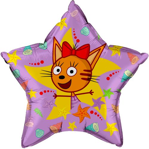Основное изображение товара Фольгированный шар "Звезда, Три Кота, Карамелька"