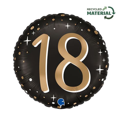 Основное изображение товара Фольгированный шар "18" Черный фон
