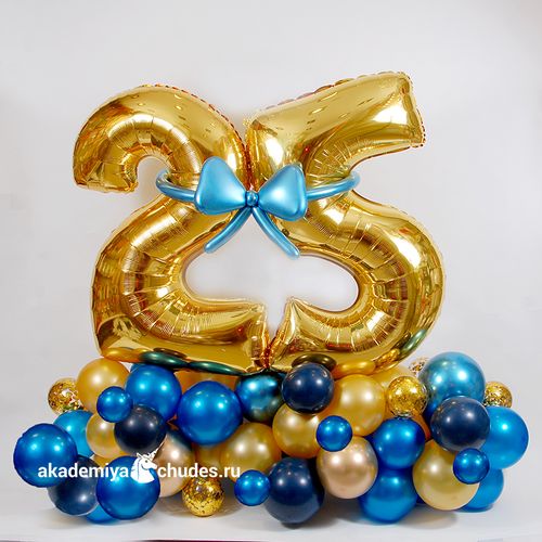 Основное изображение товара Цифры с шариками "Синее золото"