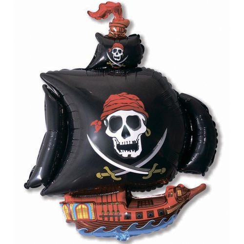 Основное изображение товара Фольгированный шар "Пиратский корабль (черный)"