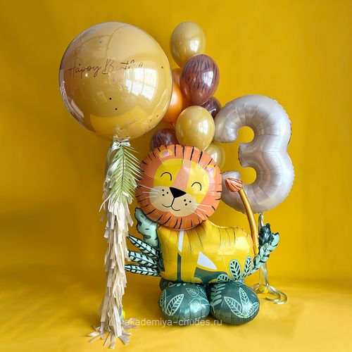 Основное изображение товара Композиция из воздушных шаров "С Днём Рождения, Лев!"