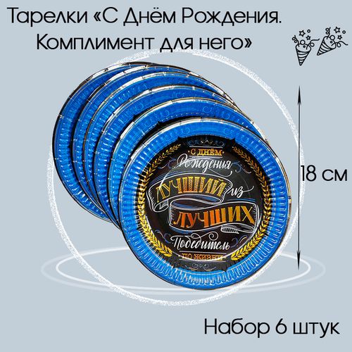 Основное изображение товара Тарелки «С Днем рождения» Комплимент для него